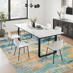 10x12 Area Rug Living Room: Modern Washable Soft Carpet Rosy Haze | - Image 4