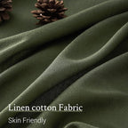 Topfinel Olive Green Linen Semi Sheer Curtains 96 Inches Long, Spring Boho - Image 4