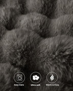 Ultra Soft Cozy Faux Fur Throw Blanket-Fuzzy Plush Thick Bubble Blanket - Image 6