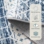 Lahome Moroccan Washable Blue Runner Rug 2x6 Rug Runners - Image 6