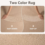 2x3 Beige Solid Area Rug Washable Non-Slip Soft - Image 9