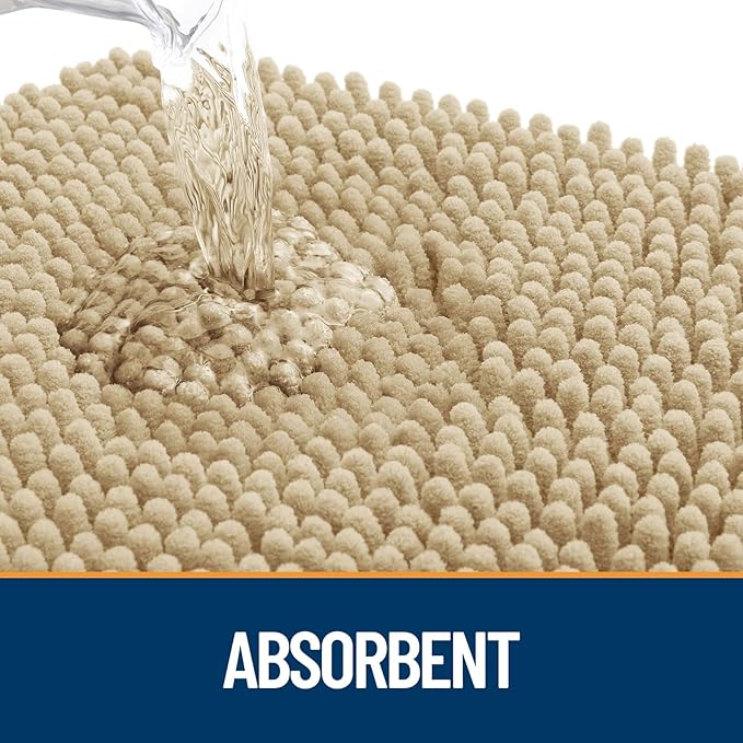 OLANLY Dog Door Mat for Muddy Paws 59x32, Paw Print Design Chenille Mud Mat | - Image 3