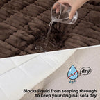 Fixwal Waterproof Flannel Dog Couch Cover, 27.6" x 47", Dark Brown | Integrated - Image 4