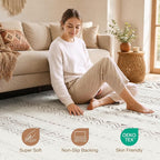 cotiled Boho 7x9 Area Rug for Living Room: Large Moroccan Washable Rug | Solve - Image 4