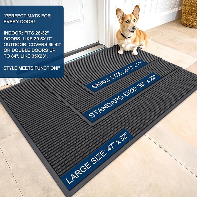 OLANLY Front Door Mat 71x47, Waterproof Heavy-Duty Indoor Outdoor Doormat | - Image 2