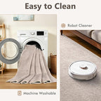 3x5 Oatmeal/White Area Rug Washable Non-Slip Soft Thin - Image 7