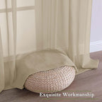 Taupe Sheer Curtains 108 Inches Long 2 Panels, Dual Rod Pocket Light Filtering - Image 7