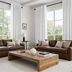 Topfinel Snow White Linen Blackout 120 Inch Curtains - Image 3