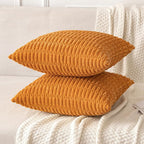 MIULEE Fall Decorative Throw Pillow Covers 18x18 Burnt Orange Pack of 2 | Soft - Image 3