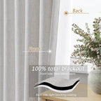 108 Inch Long Natural 100% Blackout Curtains - Image 4