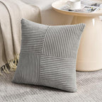 Fancy Homi 2 Packs Grey Euro Decorative Throw Pillow Covers 28x28 Inch - Image 2