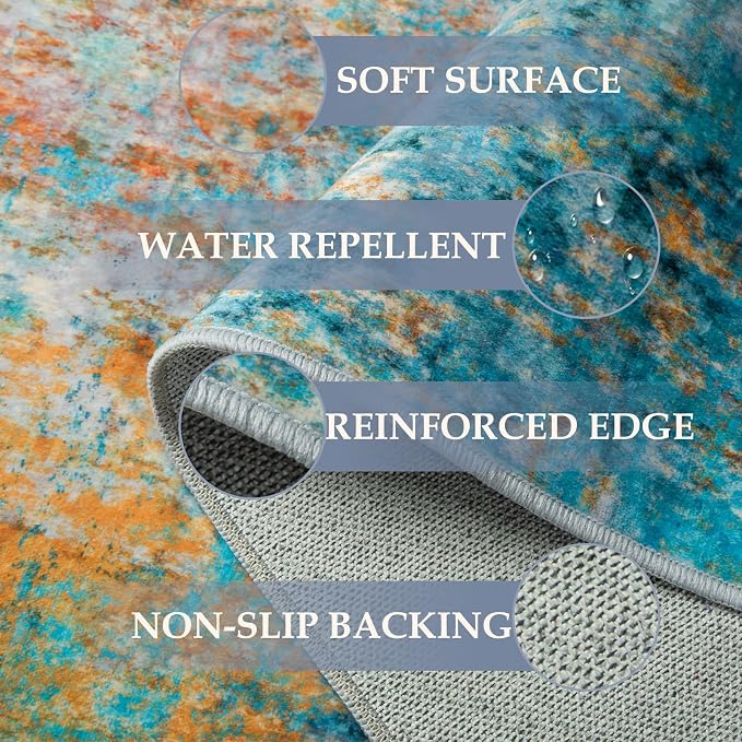RELEANY Washable 5'x7' Abstract Area Rug - Image 4