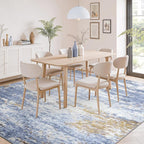 8x10 Area Rug for Living Room, Abstract Washable Large Rugs, Light Blue | - Image 3