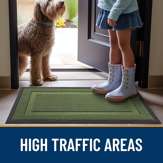 OLANLY Front Door Mat Outside 47x23, All-Season Heavy-Duty Rubber Doormat | - Image 6