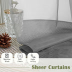 Charcoal Grey Sheer Curtains for Living Room 96 Inches Long 2 Pcs, Airy Solid - Image 8