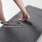 RESARE Waffle Bath Mat for Bathroom, Non Slip Bathroom Rugs 17x24 Dark Grey | - Image 3