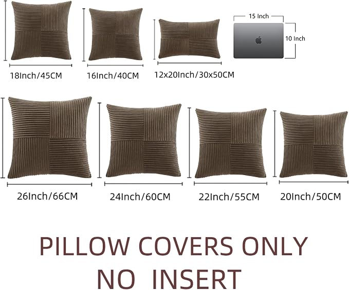 Fancy Homi 2 Packs Dark Brown Samll Decorative Throw Pillow Covers 14x14 Inch - Image 6