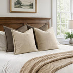 MIULEE Decorative Euro Sham Pillow Covers 26x26 Inch Beige 2 Pack | Neutral - Image 6