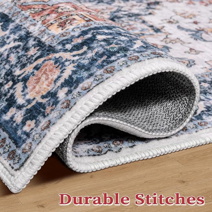 SERISSA 10x14 Washable Non Slip Boho Area Rug - Image 7