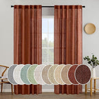 MIULEE Burnt Orange Fall Linen Curtains 42x84 Inch 2 Panels by MIULEE