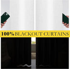 NICETOWN Linen 100% Blackout Cafe Curtains, Thermal Insulated & Noise Reducing - Image 3