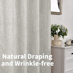 YoungsTex Light Grey Linen Curtains 40 Inch Length - Image 7