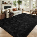 5x7 Black Fluffy Soft Area Rug Non-Slip by ModernHomeDecor