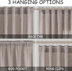 Brownish Grey Linen Curtains for Living Room 80 Inch Length Back Tab Light - Image 2