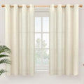 YoungsTex Beige Linen Curtains 45 Inch Length by YoungsTex