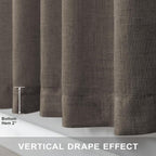 Chocolate Brown Curtains for Living Room 84 Inch Length 2 Panels Set Light - Image 7