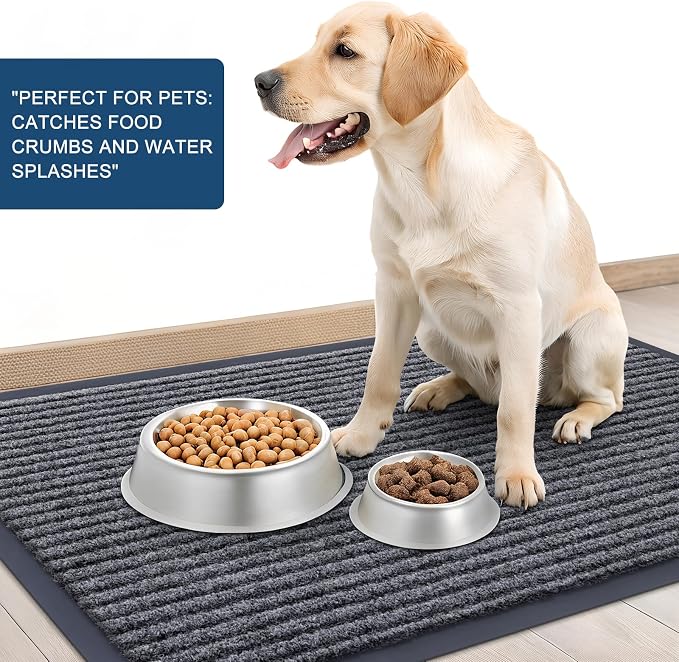 OLANLY Front Door Mat 59x34, Waterproof Heavy-Duty Indoor Outdoor Doormat | Grey - Image 6