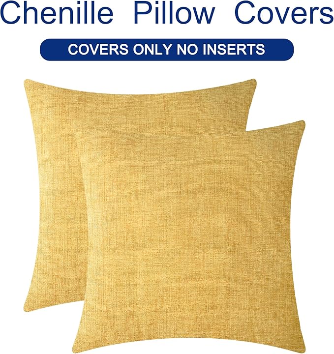 CaliTime Decorative Couch Throw Pillow Covers 20 X 20 Inches Gold | Pack of 2 - Image 6