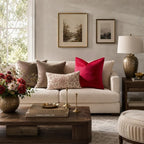 GIGIZAZA Red Velvet Pillow Covers 22x22 Decorative Pillows Pack of 2 | Throw - Image 2