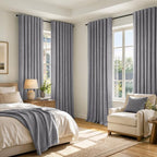 MIULEE 100% Blackout Linen Curtains 42 x 84 Inch Glacier Gray 2 Panels | - Image 8