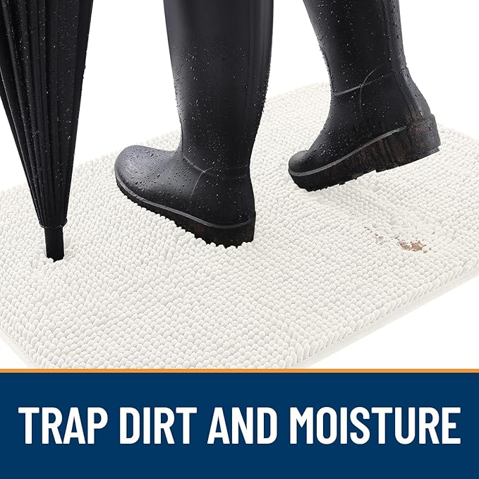 OLANLY Dog Door Mat for Muddy Paws 47x32, Super Absorbent Chenille Mud Mat | - Image 2