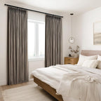 Topfinel 105 Inches Long Pinch Pleated Semi Sheer Curtains, Dark Flax Blended - Image 5