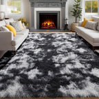 Black White Grey Rugs for Living Room 5x8, Fluffy Vintage Rugs for Kids Room | - Image 8