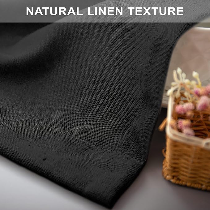 Pitalk Black Linen Curtains 90 Inches Long - Image 8