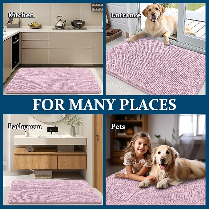 OLANLY Dog Door Mat for Muddy Paws 34x21, Super Absorbent Chenille Mud Mat | - Image 8