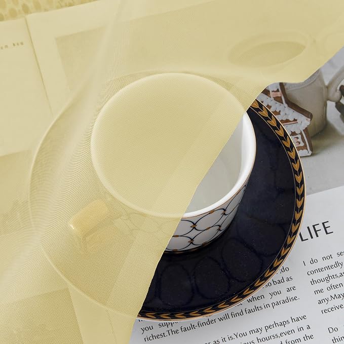 Chyhomenyc Mustard Yellow Sheer Valances - Image 3