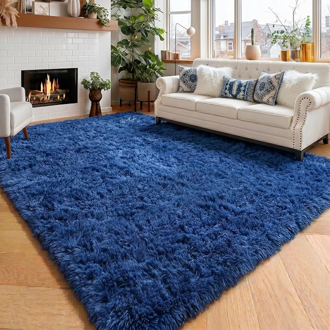 Amdrebio Navy Blue Large Area Rug 8x10 - Image 4