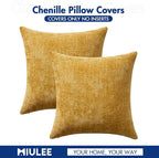 MIULEE Decorative Couch Throw Pillow Covers 22x22 in Mustard Yellow 2 Pack | - Image 7