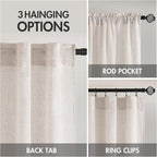 MIULEE White Linen Curtains 52x72 Inch Length - Image 3