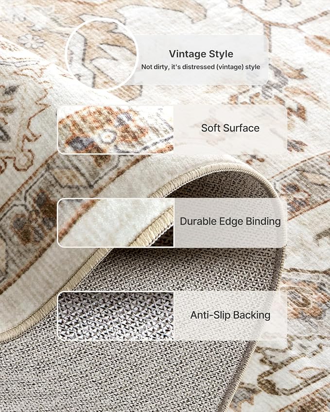 AMADA HOMEFURNISHING 3x5 Washable Area Rug, Low-Profile Entryway Rug - Image 6