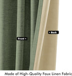 MIULEE 100% Blackout Linen Curtains 42 x 90 Inch Olive Green 2 Panels | Thermal - Image 6