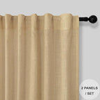 Tan Brown Linen Curtains 108 Inches Long - Image 2