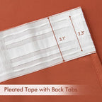 MIULEE Fall Burnt Orange Back Tab Blackout Curtains 52"x84" Length 2 Panels | - Image 4