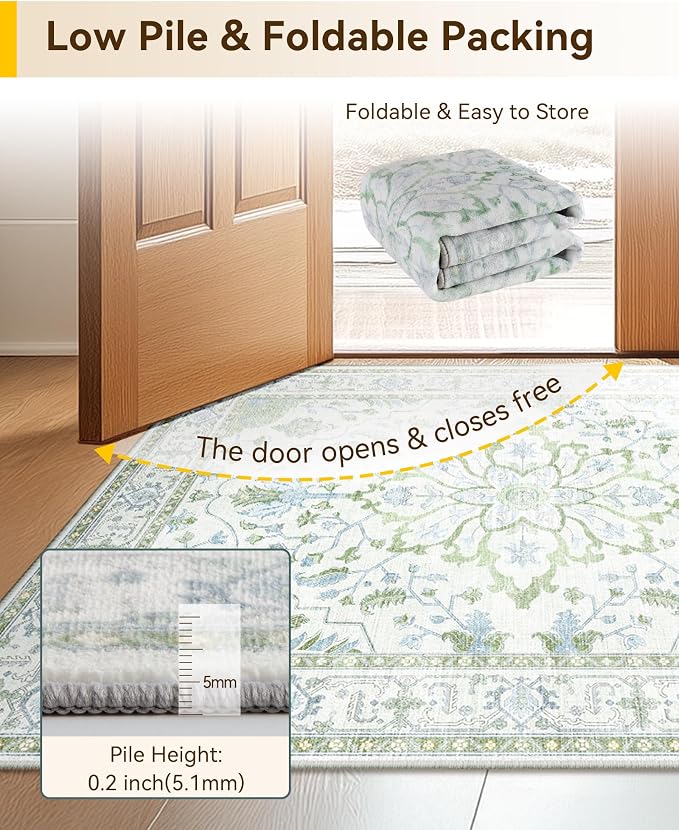 RELEANY Washable Area Rug, Runner 2'6"x5', Water Repellent, Pet Friendly - Image 5
