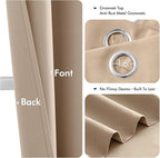 MIULEE Blackout Curtains for Bedroom 2 Panels 40 x 72 Inch Long Beige | Thermal - Image 4