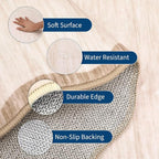 GarveeHome Scalloped Round Area Rugs 4ft Washable Small Non-Slip | Soft Boho - Image 5